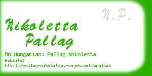 nikoletta pallag business card